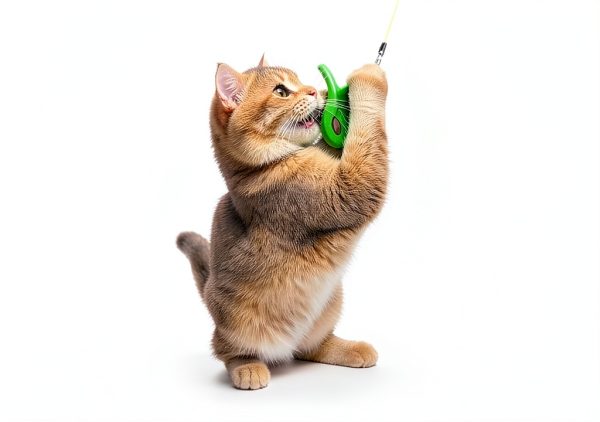 Cat Wand Toy Set by ZeyZoo with 7 Worm Refills and Spare Line-5