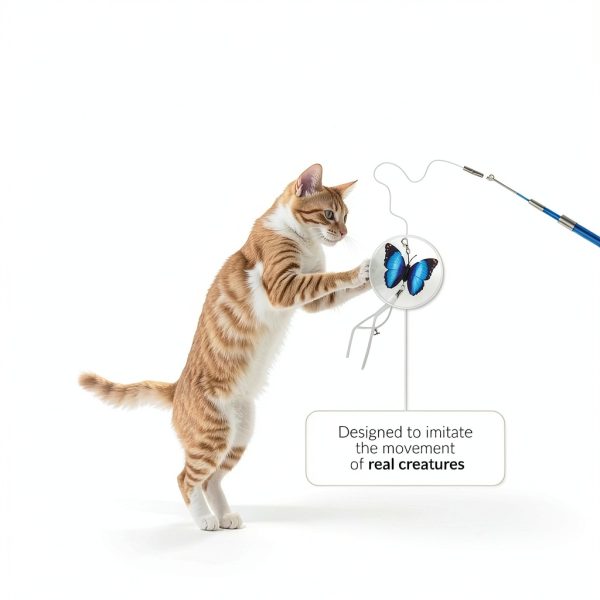 PAWSITIVE Interactive Cat Toys Feather Wand with 12 Refill Set-7