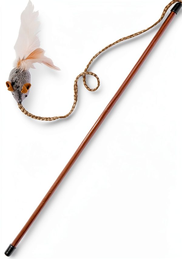 Play N Squeak Teathered Wand Cat Toy by OurPets All Sizes-0