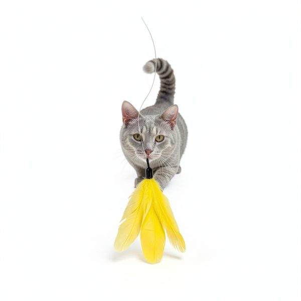 PAWSITIVE Interactive Cat Toys Feather Wand with 12 Refill Set-6